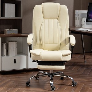 NicBex Adjustable Office Chair Modern PU Leather Massage Computer Chair with Arms, Retractable Footrest and Heating Function for Office, Study - 1 of 4