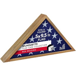 Americanflat Flag Case for Veterans - Fits a Folded 5' x 9.5' American Military Flag - Triangle Display with Polished Plexiglass (Barn Wood) - 1 of 4