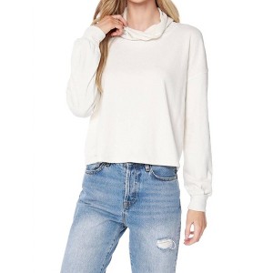 Women's Long Sleeve Funnel Neck Top - bobi - 1 of 2