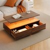 KIGFTSOD Modern Rectangular LED Lights Coffee Table with 2 drawers - 2 of 4