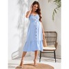 Women's Maternity Dress Summer Sleeveless Smocked Casual Spaghetti Strap Flowy Maxi Dress Photoshoot Baby Shower - 3 of 4