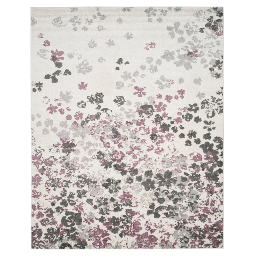 Ivory/Purple Floral Loomed Area Rug 9'X12' - Safavieh