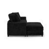 GDFStudio Jasper Modern 110.63 " Corduroy 3-Seat Sectional Sofa with Ottoman and Pillows - 3 of 4