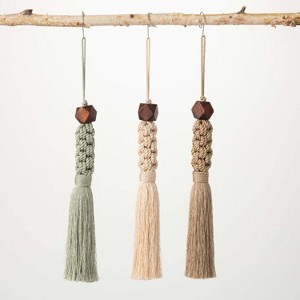 Braided Tassel Ornament Multicolor 10.5"H  Set of 3 - 1 of 2