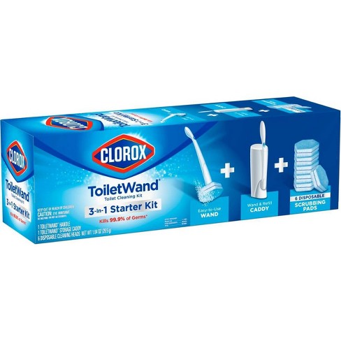 6 Refills New in box 1 Caddy 1 Wand Clorox Toilet Wand Toilet Cleaning Kit 