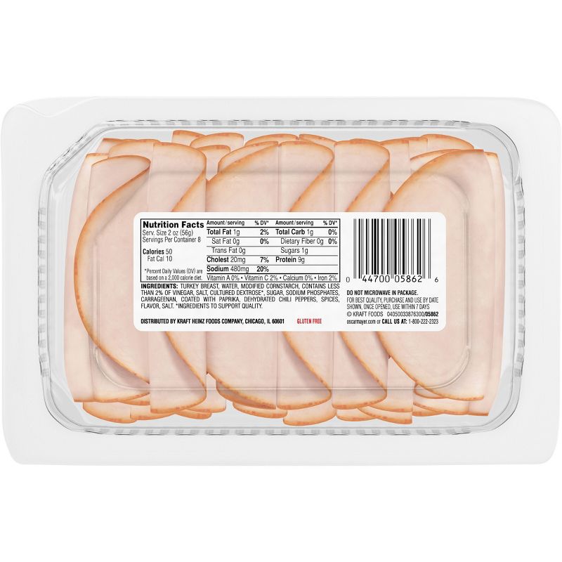 Oscar Mayer Deli Fresh Mesquite Smoked Turkey Breast Sliced Lunch Meat Family Size - 16oz, 2 of 10