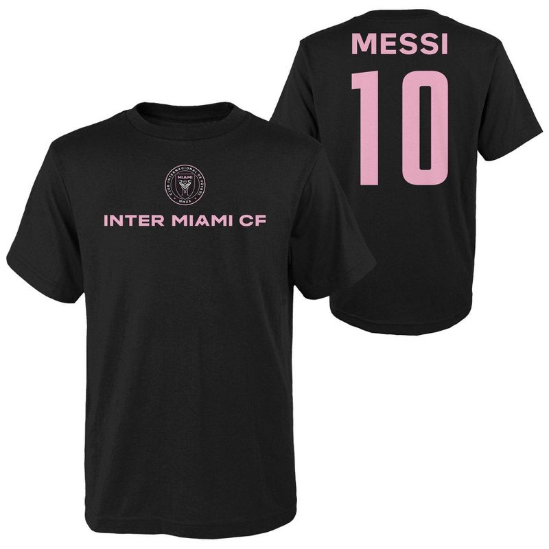 MLS Inter Miami CF Youth Lionel Messi Black T-Shirt, 1 of 4