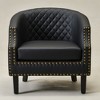 KINWELL 29 " W Tufted Faux Leather Barrel Chair PU Bar Club Chair - 3 of 4