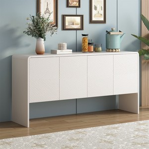 ELJGET Sideboard Buffet Cabinet, 4 Doors Accent Storage Cabinet, Console Table Coffee Bar for Kitchen, Hallway, Living Room - 1 of 4
