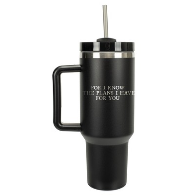 100 North For I Know The Plans I Have For You Faith Wrap-Around 40 Oz. Stainless Steel Water Bottle Coffee Mug, Spill & Leak Resistant, Travel Tumbler