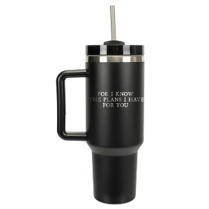 100 North For I Know The Plans I Have For You Faith Wrap-Around 40 Oz. Stainless Steel Water Bottle Coffee Mug, Spill & Leak Resistant, Travel Tumbler - 1 of 4