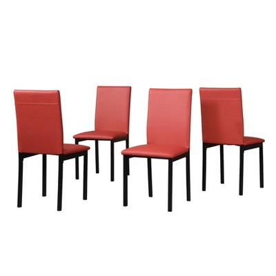 NicBex Set of 4 Dining Chair Faux Leather Upholstered Metal Legs Side Chair Dining Room Furniture