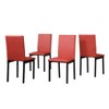 PAGED Minimalistic Dining Chairs Set of 4 Faux Leather Dining Room Chairs with Metal Frame for Living Room, Kitchen - 4 of 4