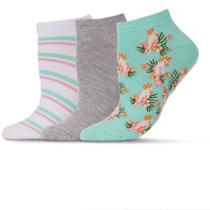 Memoi Women's 3 Pair Pack Cockatoo Bamboo Blend Low-Cut Socks Lichen One Size - 1 of 2