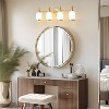 POWLIG Vintage Vanity Light - Bathroom Wall Sconce with Frosted Milk Glass Shades, Dimmable Mirror Lighting for Makeup & Powder Room - 3 of 4