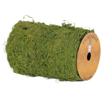 Vickerman 6" X 30" Artificial Green Moss Ribbon Roll.