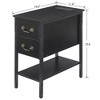 VECELO Wooden Sides Tables, Narrow Nightstands Square Side Tables with USB Ports & 2 Drawers 19.6" L x 11.8" W x 23.6" H - 3 of 4