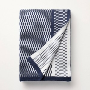 Knit Throw Blanket Navy - Hearth & Hand™ with Magnolia - 1 of 3