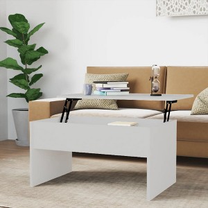 vidaXL Coffee Table White 31.5 in.x19.9 in.x16.3 in. Engineered Wood - 1 of 4