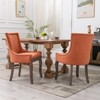 VYNXARIA Dining Chair,Thickened fabric chairs with neutrally toned solid wood legs£,Bronze nail head,Set of 2,Blue - 2 of 4