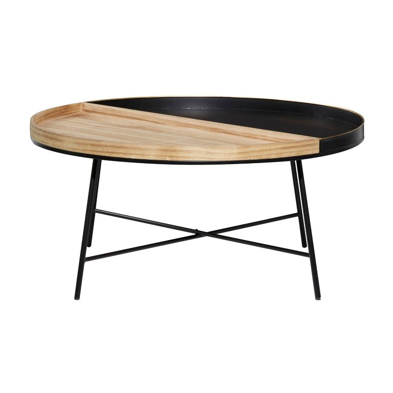 Contemporary Wood and Metal Coffee Table Black - Olivia &#38; May, 4 of 21