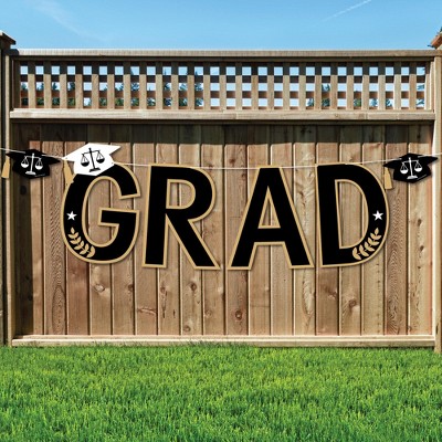 Big Dot of Happiness Law School Grad - Large Future Lawyer Graduation Party Decorations - GRAD - Outdoor Letter Banner