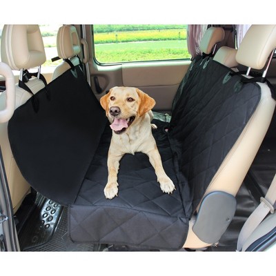 GOOPAWS Luxury Travel Dog Back Car Seat Cover, Fits for Car SUV Truck, Black, 58''