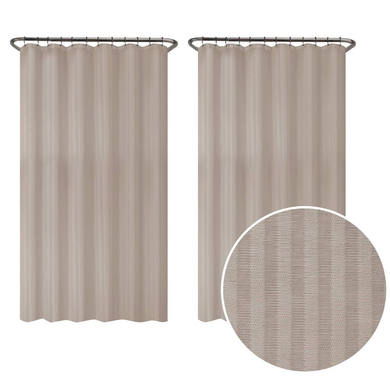 Waterproof Striped Fabric Shower Curtain Liner Linen - Zenna Home, 1 of 7