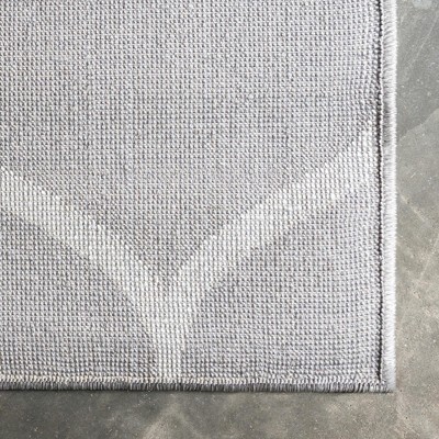 Light Gray Trellis Frieze Easy-Care Rectangular Rug