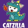 Women's Design By Humans Catzilla Halloween Costume Dragon Monster Kitten Cats Lover By lenxeemyeu Racerback Tank Top - 2 of 3