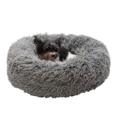 FurHaven Calming Cuddler Long Fur Donut Dog Bed