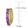 EVERLY JEWELRY | Yellow Plated Sterling Silver 2.45 CT TGW Amethyst Huggie Earrings - 2 of 4