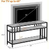 65" TV Stand for Up to 75" TVs, Grey Entertainment Center with Open Storage Shelves and Quadruple-Tube Support - 3 of 4