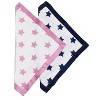 Bacati - Stars Pink/Aqua Ikat Muslin 2 pc Security Blankets - 2 of 4