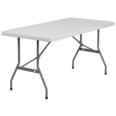 Flash Furniture 5-Foot Granite White Plastic Folding Table