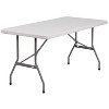 Emma and Oliver 5-Foot Granite White Plastic Folding Table - Banquet / Event Folding Table - 2 of 4