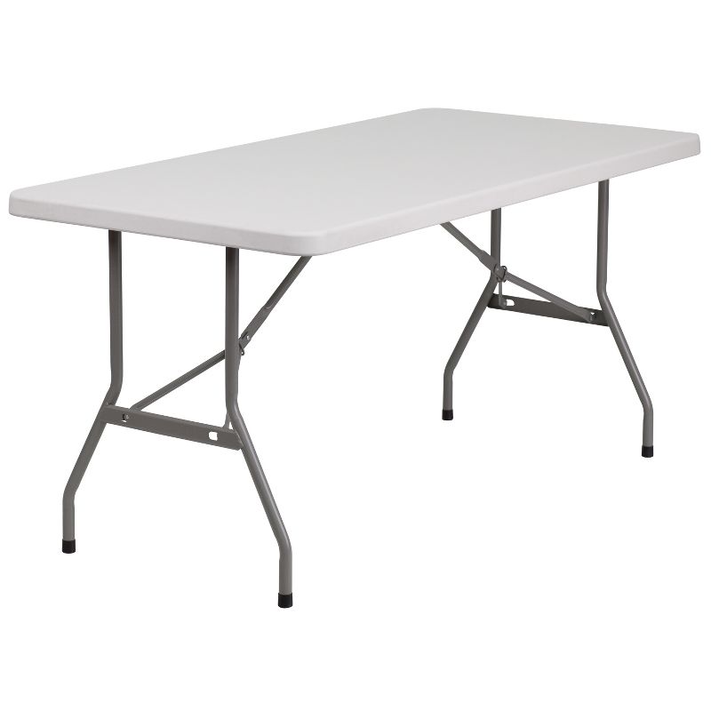 Flash Furniture 5-Foot Granite White Plastic Folding Table, 1 of 6