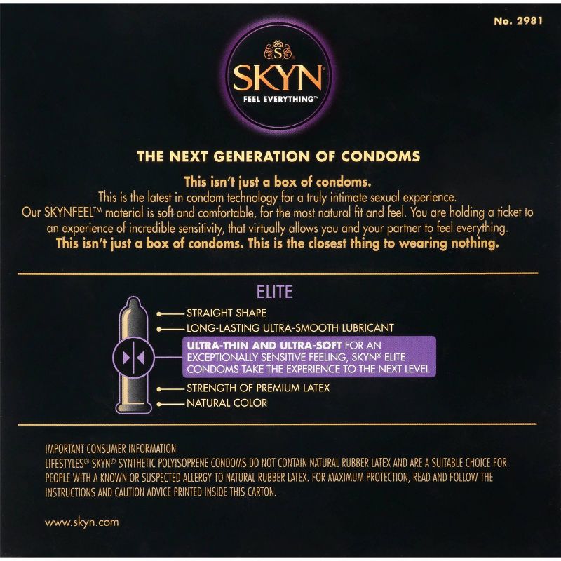 SKYN Elite Non-Latex Lubricated Condoms , 3 of 11