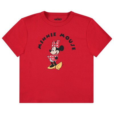 Ladies Mickey & Minnie Mouse Shirt - Classic Mickey & Minnie Mouse - Disney Mickey & Minnie Ribbed Fitted Tee