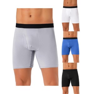 INSPIRE CHIC Men's 4 Pack Solid Color Soft Stretch Open-fly Basic Boxer Briefs - 1 of 4