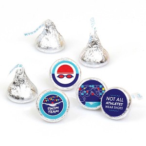 Big Dot of Happiness Making Waves - Swim Team - Swimming or Birthday Party Round Candy Sticker Favors - Labels Fits Chocolate Candy (1 sheet of 108) - 1 of 4