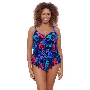 Aqua Green, Women's Triple Tier Tankini - 1 of 3