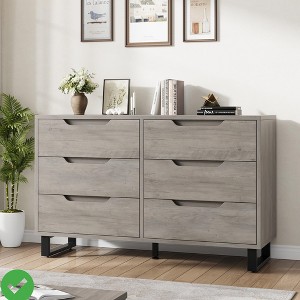6 Dresser for Bedroom, 47.2" Freestanding Wide Dresser Vertical Drawer Cabinet with Storage, - 1 of 4