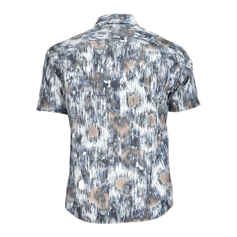 Beyond Paradise Men's Abstract Print Cotton Shirt | Tan, 3 of 4