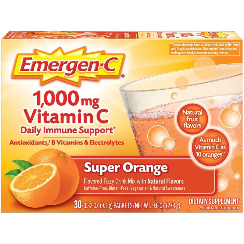 Emergen-C Vitamin C Drink Mix Packets - Super Orange, 1 of 13