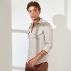 Campus Sutra Men Men's Tan Brown & Ivory White Basket-Weave Shirt - 3 of 4