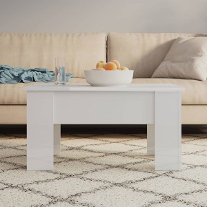vidaXL Coffee Table High gloss white Engineered wood Medium - 1 of 4