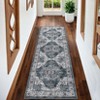 Persian Retro Carpet Vintage Floral Rugs for Living Room Bedroom Decor Washable Indoor Area Rug Low Pile Non Slip Soft Floor Mat - 3 of 4