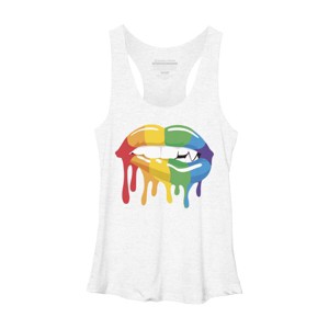 Adult Design By Humans Pride Vampire Melting Rainbow Lips By turtledojo Racerback Tank Top - 1 of 2