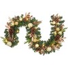 6ft Pre-Lit Christmas Garland with Warm White Lights, Artificial Garland with Gold Christmas Balls, Pine Cones for Fireplace,Mantle, Indoor Decor - 2 of 4